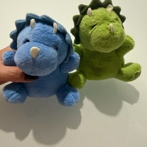 Linzy Plush Dinosaur pet Toy Set - Blue and Green new